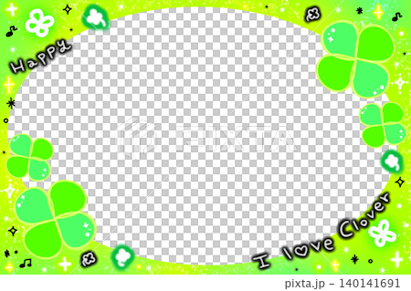 A clover-shaped frame in the style of a Heisei-era girl. A clover-shaped frame in the style of a Heisei-era girl. 140141691