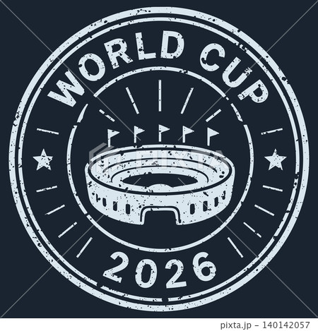 Soccer grunge stamp. Football stamp. World cup 2026 Soccer grunge stamp. Football stamp. World cup 2026 140142057
