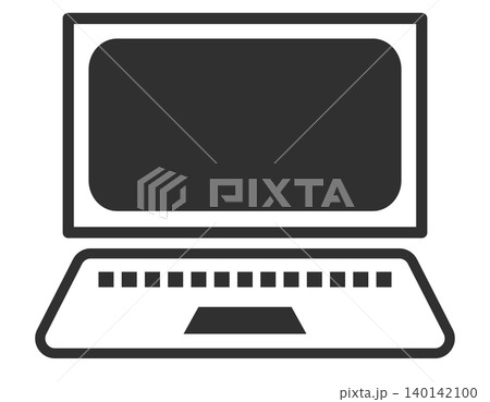 ノート型パソコンのアイコン素材　キーボードデザイン有り 140142100