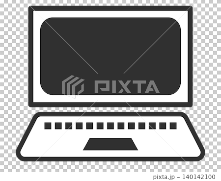 ノート型パソコンのアイコン素材　キーボードデザイン有り 140142100