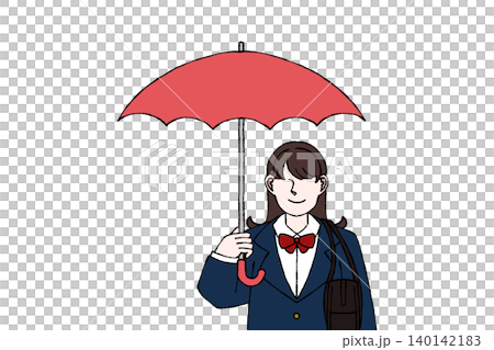 女子学生 制服 傘を差す 傘 雨 梅雨 通学 イラスト 女子学生 制服 傘を差す 傘 雨 梅雨 通学 イラスト 140142183