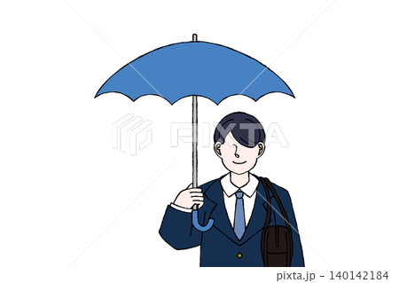男子学生 制服 傘を差す 傘 雨 梅雨 通学 イラスト 男子学生 制服 傘を差す 傘 雨 梅雨 通学 イラスト 140142184