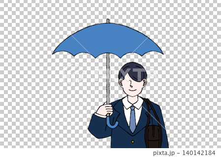 男子学生 制服 傘を差す 傘 雨 梅雨 通学 イラスト 男子学生 制服 傘を差す 傘 雨 梅雨 通学 イラスト 140142184