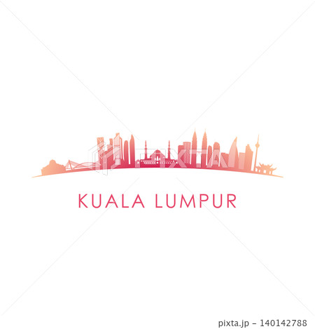 Kuala Lumpur skyline silhouette. Kuala Lumpur skyline silhouette. 140142788