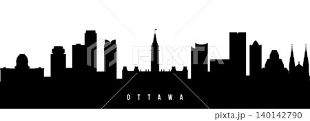 Vector silhouette illustration of Ottawa urban skyline.  140142790