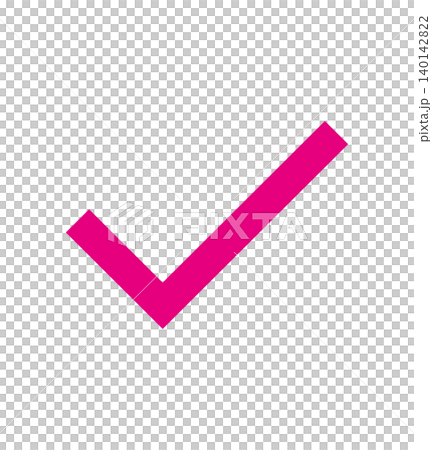 A simple pink checkmark icon representing confirmation or completion. A simple pink checkmark icon representing confirmation or completion. 140142822
