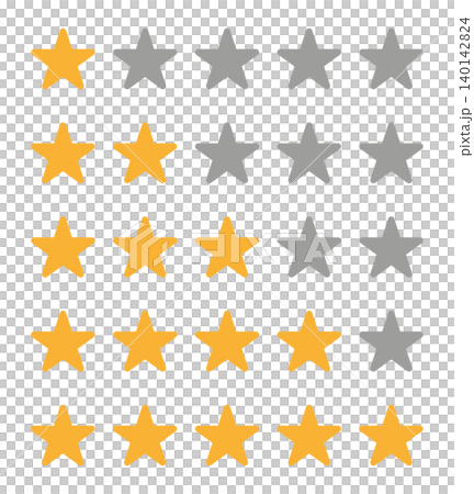 A set of rating icons ranging from 1 to 5 stars, simple elements representing reviews and rankings. A set of rating icons ranging from 1 to 5 stars, simple elements representing reviews and rankings. 140142824