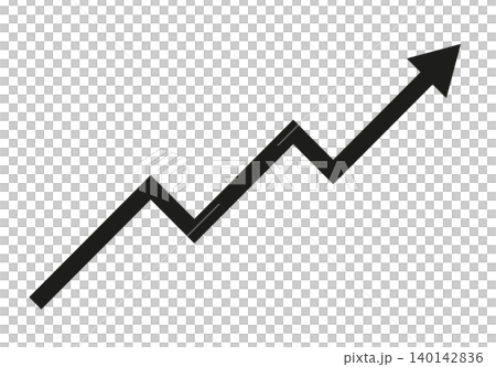 A simple black upward-pointing arrow graph icon representing growth and increase. A simple black upward-pointing arrow graph icon representing growth and increase. 140142836