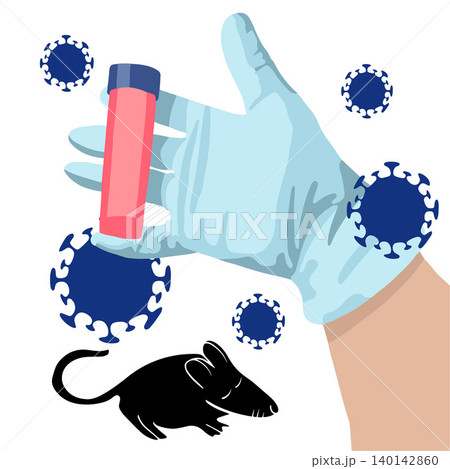 Vector isolated illustration of hantavirus. Blood test for hantavirus. Spread of the epidemic. Vector isolated illustration of hantavirus. Blood test for hantavirus. Spread of the epidemic. 140142860