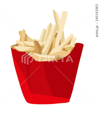 Vector isolated illustration of french fries. Fast food. 140142863