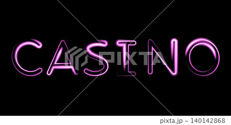 Vector isolated illustration of casino lettering with neon effect. 140142868