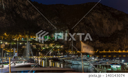 Port and landscape timelapse of Beaulieu sur mer, France. 140143074