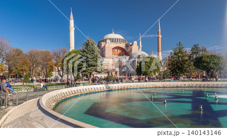 Hagia Sophia timelapse hyperlapse with a fountain, Istanbul, Turkey Hagia Sophia timelapse hyperlapse with a fountain, Istanbul, Turkey 140143146
