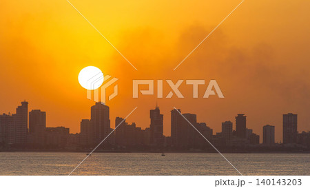 Kuwait cityscape during the sunset timelapse Kuwait cityscape during the sunset timelapse 140143203