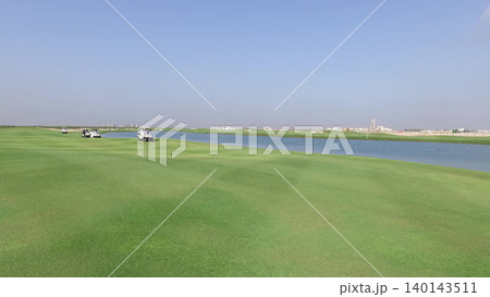 Aerial view of a golf course Aerial view of a golf course 140143511