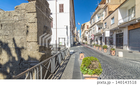 Typical medieval narrow street in beautiful town of Albano Laziale timelapse hyperlapse, Italy Typical medieval narrow street in beautiful town of Albano Laziale timelapse hyperlapse, Italy 140143518
