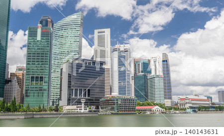 Business Financial Downtown City and Skyscrapers Tower Building at Marina Bay timelapse hyperlapse, Singapore, Business Financial Downtown City and Skyscrapers Tower Building at Marina Bay timelapse hyperlapse, Singapore, 140143631
