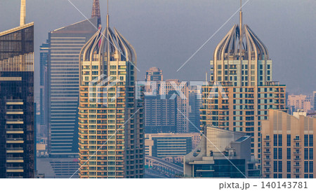 Amazing colorful dubai marina skyline during sunset timelapse Amazing colorful dubai marina skyline during sunset timelapse 140143781
