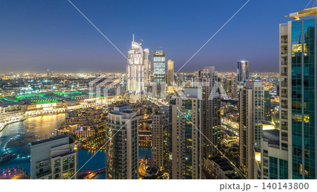 Dubai downtown day to night timelapse Dubai downtown day to night timelapse 140143800