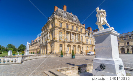 Beautiful Medieval landmark - royal hunting castle Fontainbleau timelapse hyperlapse. Beautiful Medieval landmark - royal hunting castle Fontainbleau timelapse hyperlapse. 140143856