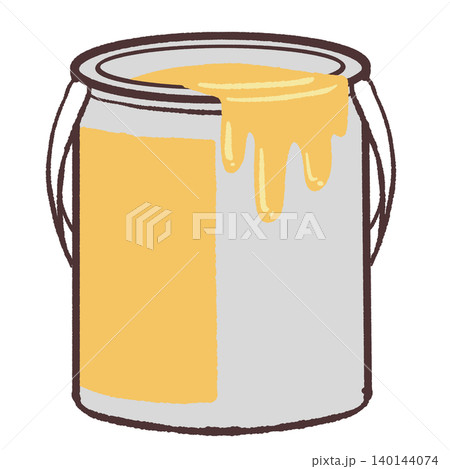 黄色いペンキ缶のイラスト 140144074