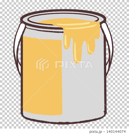 黄色いペンキ缶のイラスト 140144074