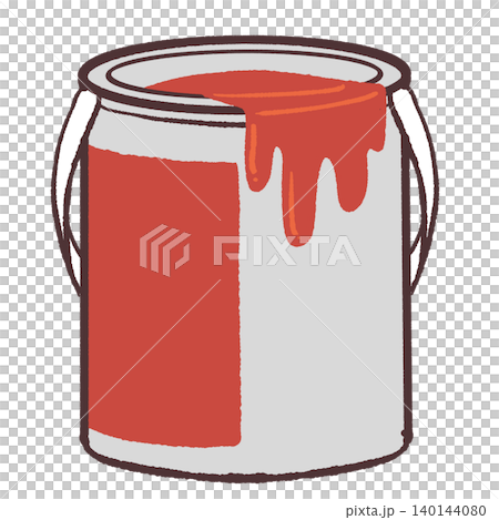 赤いペンキ缶のイラスト 140144080