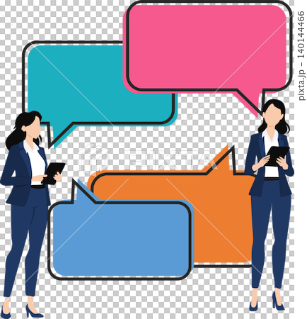 Illustration of a businesswoman thinking about business strategies 140144466