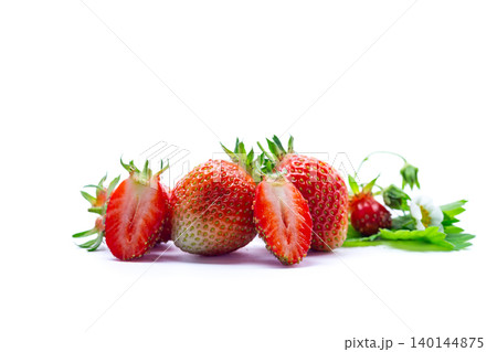 Healthy organic strawberry berries isolated on white background Healthy organic strawberry berries isolated on white background 140144875