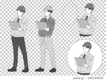 一名建築業男子（黑白照片） 140144934