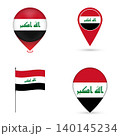 Iraq Flag Map Pin Icons Set Collection. 140145234