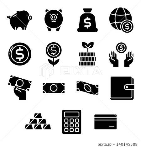Economy Icon Set - Glyph Economy Icon Set - Glyph 140145389