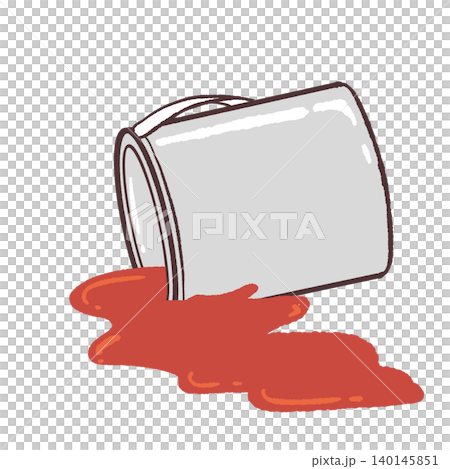 赤いペンキがこぼれるイラスト 赤いペンキがこぼれるイラスト 140145851
