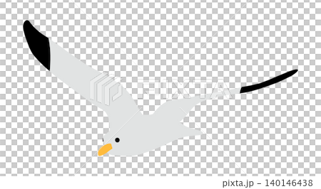 Simple illustration of a white seagull flying in a blue sky (Part 3) Simple illustration of a white seagull flying in a blue sky (Part 3) 140146438