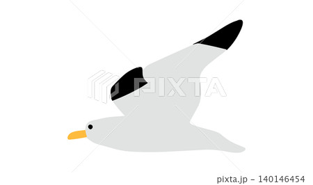 青空を飛ぶ白いカモメのシンプルなイラスト7 青空を飛ぶ白いカモメのシンプルなイラスト7 140146454