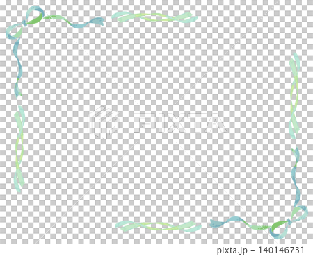 Simple frame with a blue ribbon / Hand-drawn style Simple frame with a blue ribbon / Hand-drawn style 140146731