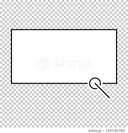 シンプルな横長四角の吹き出しイラスト 140146764