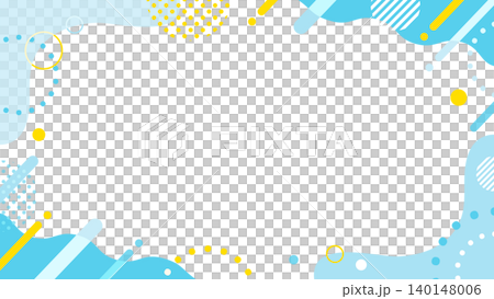 藍色和黃色的夏季流行活動橫幅背景 16:9 140148006