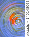 Abstract Orange Flowers in Blue Swirling Motion 140148068