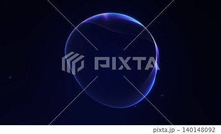 Blue translucent energy sphere on a dark space technology background, soft glowing rim, cosmic depth, and abstract digital science atmosphere. Blue translucent energy sphere on a dark space technology background, soft glowing rim, cosmic depth, and abstract digital science atmosphere. 140148092