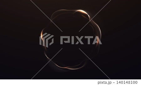 Golden glowing plasma sphere on a dark luxury background, warm energy rim, soft fluid waves, and premium abstract technology atmosphere. 140148100