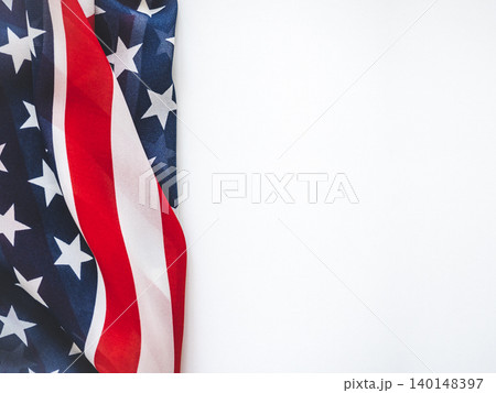 American flag on a white background 140148397