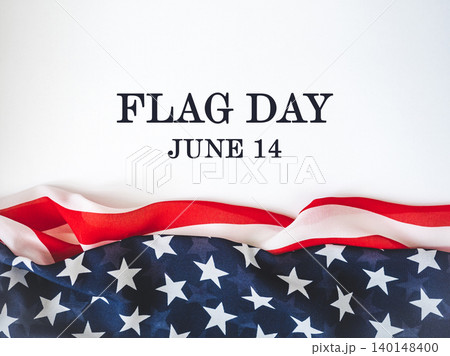 Happy Flag Day. American Flag on a white background Happy Flag Day. American Flag on a white background 140148400