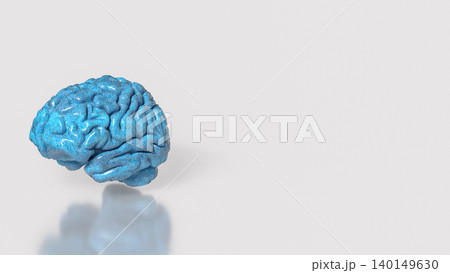 Glossy Blue Human Brain Model 3d render. Glossy Blue Human Brain Model 3d render. 140149630