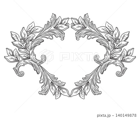 Isolated hand drawing frame with laurel leaves vector illustration Isolated hand drawing frame with laurel leaves vector illustration 140149878