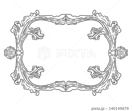Isolated hand drawing horizontal floral frame vector illustration Isolated hand drawing horizontal floral frame vector illustration 140149879