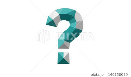 Design - Low Poly Geometric Question Mark Symbol in Teal and Gray on White Background Design - Low Poly Geometric Question Mark Symbol in Teal and Gray on White Background 140150059
