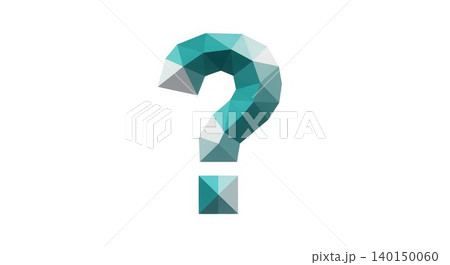 Design - Low Poly Geometric Teal Question Mark Symbol on White Background for FAQ and Concept Design - Low Poly Geometric Teal Question Mark Symbol on White Background for FAQ and Concept 140150060