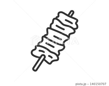 焼き鳥のナンコツのアイコン(線画)のイラスト 焼き鳥のナンコツのアイコン(線画)のイラスト 140150707