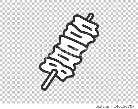 焼き鳥のナンコツのアイコン(線画)のイラスト 焼き鳥のナンコツのアイコン(線画)のイラスト 140150707